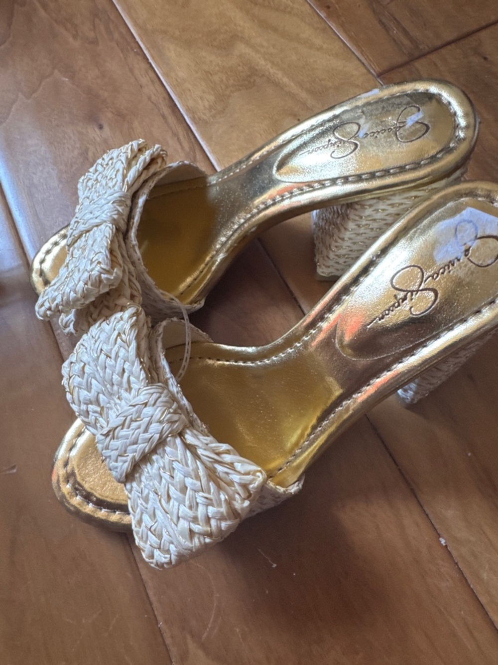 NWT Jessica Simpson Romilda Raffia Sandal In Light Natural Sz 6 - Picture 8 of 10